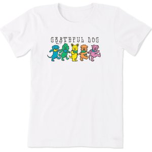 LIFE IS GOOD Women's Grateful Dog Crusher Tee, Large