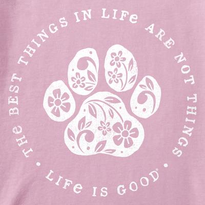 Show full view: LIFE IS GOOD Women's Best Things Floral Paw Short Sleeve Crusher-LITE Tee, XX-Large slide 2 of 4