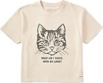 LIFE IS GOOD Women's Cat Lives Crusher Boxy Tee, X-Large