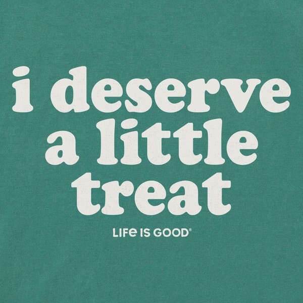 LIFE IS GOOD Women's I Deserve A Little Treat Crusher Boxy Tee