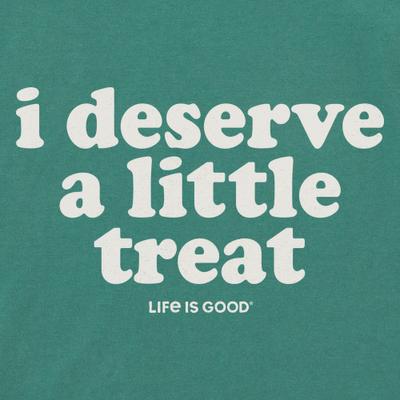 Show full view: LIFE IS GOOD Women's I Deserve A Little Treat Crusher Boxy Tee, Small slide 2 of 5
