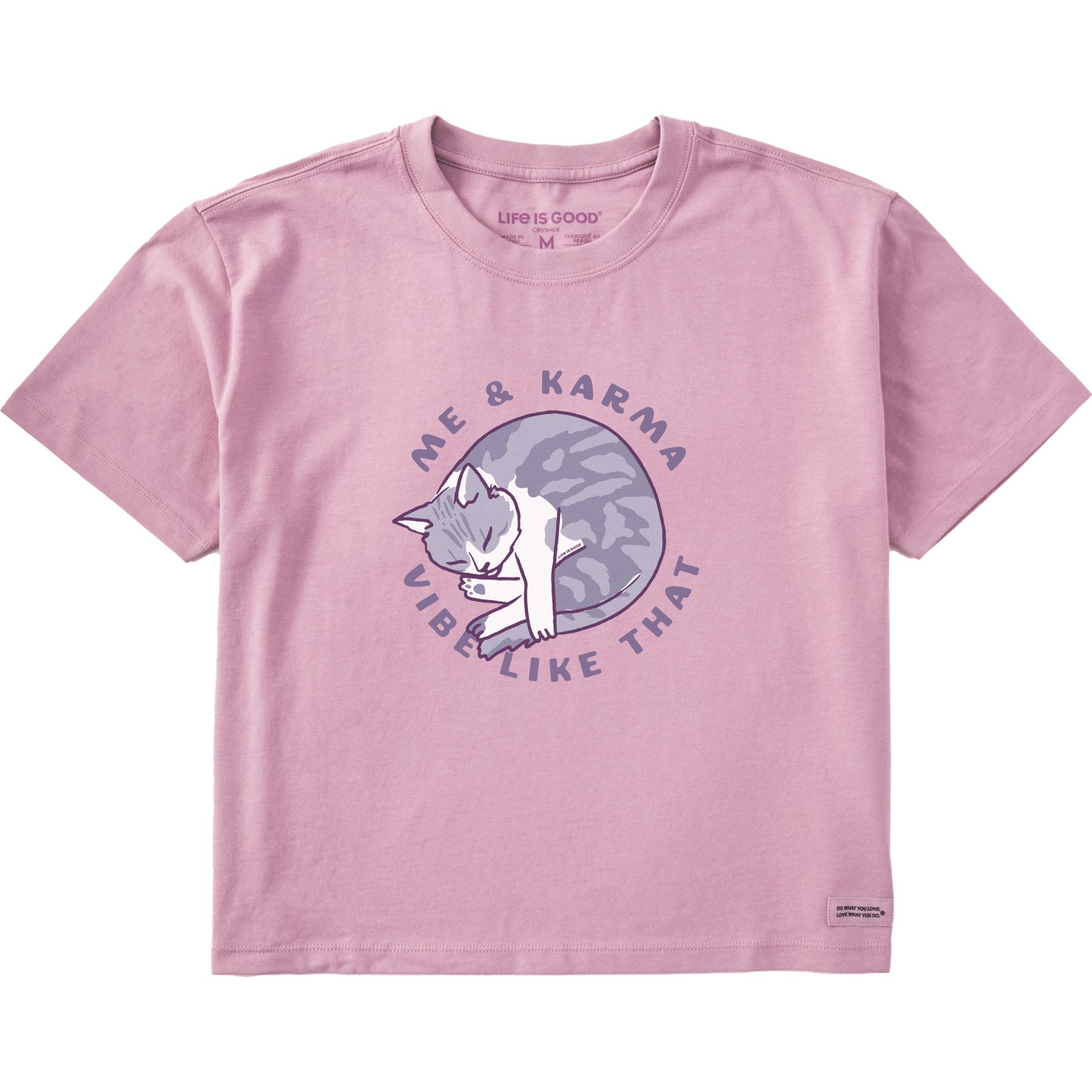 LIFE IS GOOD Women's Me & Karma Vibe Like That Short Sleeve Crusher Boxy Tee, XX-Large