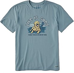 LIFE IS GOOD Men's Best Things Golden Dock Crusher Tee, Large