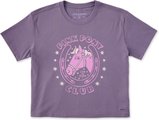 LIFE IS GOOD Women's Pink Pony Club Crusher Boxy Tee, Medium