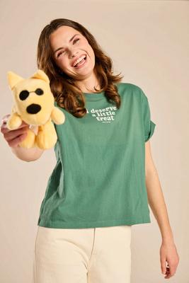 Show full view: LIFE IS GOOD Women's I Deserve A Little Treat Crusher Boxy Tee, Small slide 3 of 5