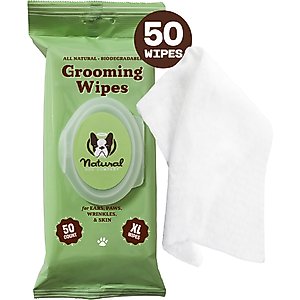Natural Dog Company Grooming Dog Wipes, 50 count