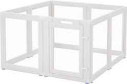 PXZEE 6-Panel Foldable Pet Playpen, White, 23-in