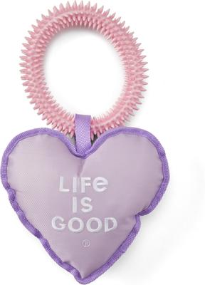 Show full view: LIFE IS GOOD Flower Heart Jumbo Oxford & Spike Dog Toy slide 2 of 2
