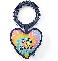 LIFE IS GOOD Vintage Tie Dye Heart Jumbo Oxford & Spike Dog Toy