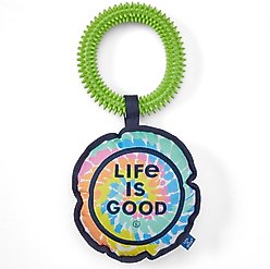 LIFE IS GOOD Tie Dye Coin Jumbo Oxford & Spike Dog Toy