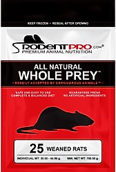 Rodent Pro Frozen Reptile Food, Weaned Rats, 25 count