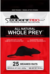 Rodent Pro Frozen Reptile Food, Weaned Rats, 25 count