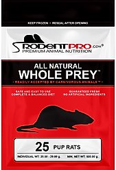 Rodent Pro Frozen Reptile Food, Pup Rats, 25 count