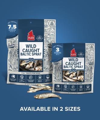Show full view: Plato Wild Caught Baltic Sprat Dehydrated Dog Treats, 7.5-oz bag slide 8 of 8