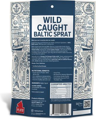 Show full view: Plato Wild Caught Baltic Sprat Dehydrated Dog Treats, 7.5-oz bag slide 3 of 8
