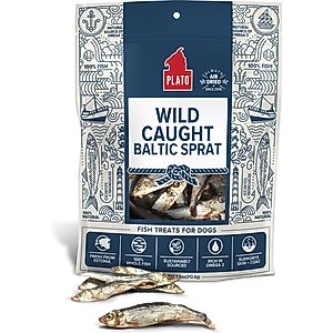 Plato Wild Caught Baltic Sprat Dog Treats, 3-oz bag