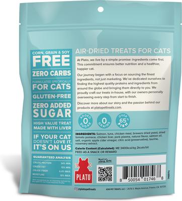 Show full view: Plato Air-Dried Cat Treats Tuna & Salmon Recipe, 2.5-oz slide 3 of 9