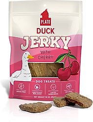 Plato Duck Jerky with Cherry Dog Treats, 16-oz bag