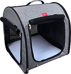 One for Pets Folding Fabric Portable Dog Kennel, Gray