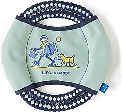LIFE IS GOOD Jake & Rocket Beach Double Rope Disc Dog Toy, Sage Green