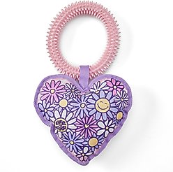 LIFE IS GOOD Flower Heart Jumbo Oxford & Spike Dog Toy