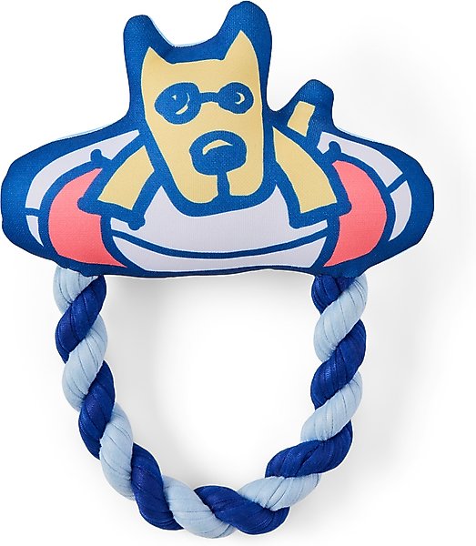 Show full view: LIFE IS GOOD Rocket Good Buoy Oxford & Rope Dog Toy slide 1 of 2