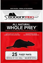 Rodent Pro Frozen Reptile Food, Fuzzy Rats, 25 count