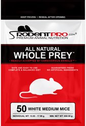 Rodent Pro Frozen Reptile Food, Medium Mice, 50 count