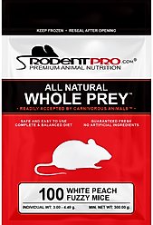 Rodent Pro Frozen Reptile Food, Peach Fuzzy Mice, 100 count