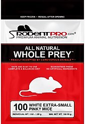 Rodent Pro Frozen Reptile Food, X-Small Pinky Mice, 100 count