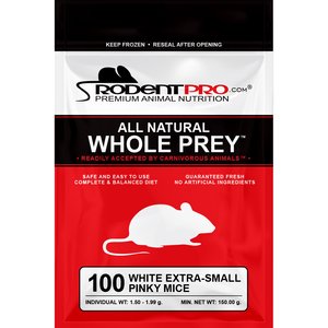 Rodent Pro Frozen Reptile Food, X-Small Pinky Mice, 100 count