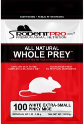 Rodent Pro Frozen Reptile Food, X-Small Pinky Mice, 100 count