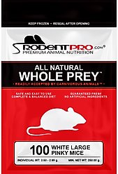 Rodent Pro Frozen Reptile Food, Large Pinky Mice, 100 count
