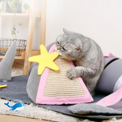 Show full view: Happy & Polly Fish Adventure Cat Sniffing Mat Tunnel, Grey slide 5 of 10