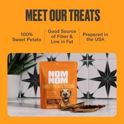 Show full view: Nom Nom Sweet Potato Chews Dehydrated Dog Treats, 6-oz pouch slide 4 of 9