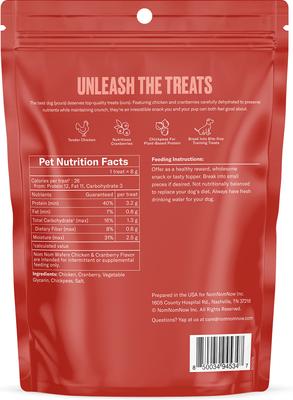 Show full view: Nom Nom Chicken & Cranberry Wafers Dehydrated Dog Treats, 7-oz pouch slide 3 of 9