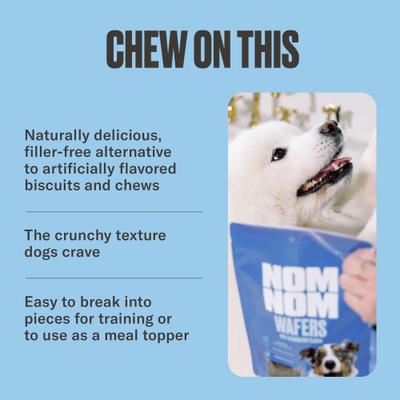 Show full view: Nom Nom Beef & Blueberry Wafers Dehydrated Dog Treats, 7-oz pouch slide 5 of 9