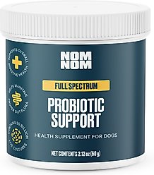 Nom Nom Probiotic Support Full Spectrum Digestive Health Powder Supplement Dog Food Topper, 2.12-oz jar