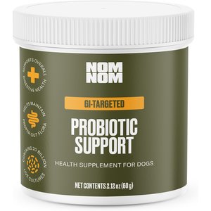 Nom Nom Probiotic Support GI Targeted Digestive Health Powder Supplement Dog Food Topper, 2.12-oz jar