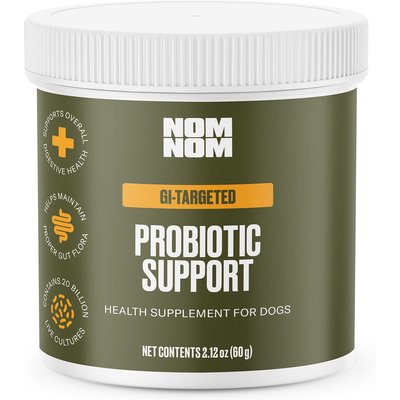 Nom Nom Nom Nom Probiotic Support GI Targeted Digestive Health Powder Supplement Dog Food Topper, 2.12-oz jar