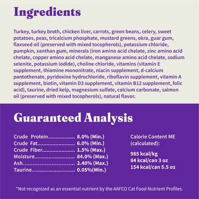 Show full view: Halo Turkey Recipe in Broth Adult Grain-Free Soft Pate Wet Cat Food, 5.5-oz can, case of 12 slide 6 of 8