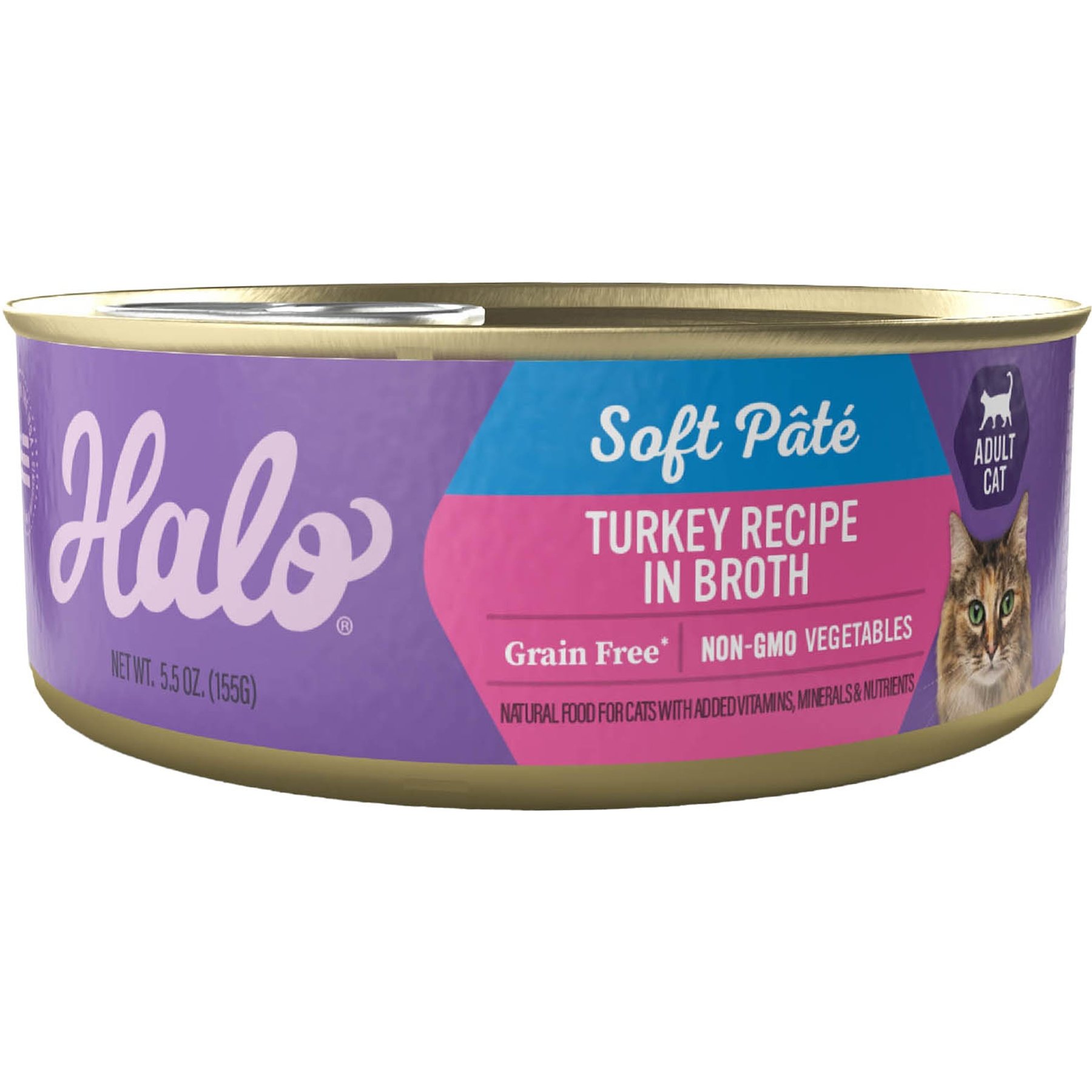 Halo Spot's Stew Wholesome Turkey Canned Cat Food, 5.5-oz, case of 12