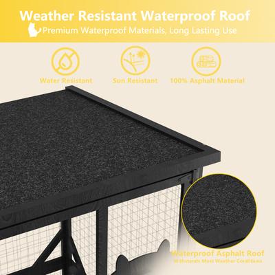 Show full view: LovMor Catio Outdoor Cat House with Roof, Black slide 6 of 10