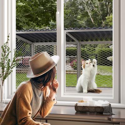 Show full view: LovMor Wooden Cat Window Perch, LightGrey slide 6 of 8