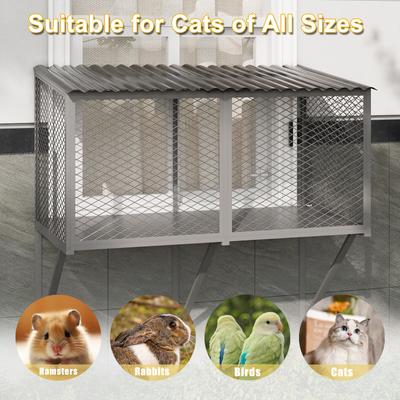 Show full view: LovMor Wooden Cat Window Perch, LightGrey slide 7 of 8