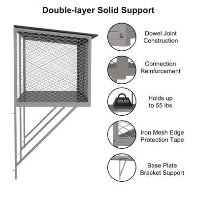 Show full view: LovMor Wooden Cat Window Perch, LightGrey slide 5 of 8