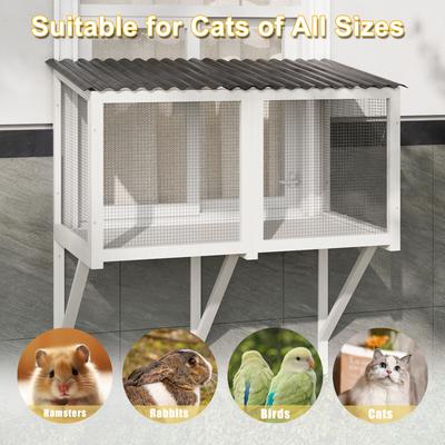 Show full view: LovMor Wooden Cat Window Perch, White slide 7 of 8