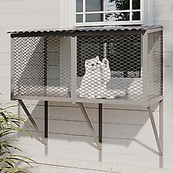 LovMor Wooden Cat Window Perch, LightGrey