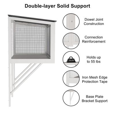 Show full view: LovMor Wooden Cat Window Perch, White slide 5 of 8