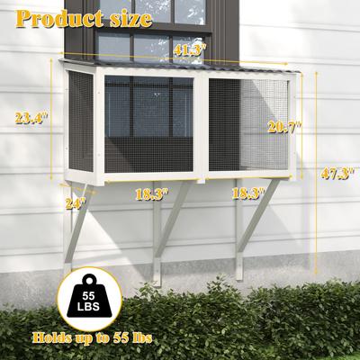 Show full view: LovMor Wooden Cat Window Perch, White slide 2 of 8